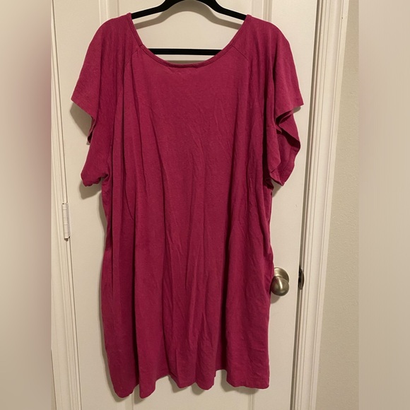 Swimsuits for All Box-Pleat Cover Up. Size 26/28. COLOR: BRIGHT FUCHSIA - Picture 6 of 8